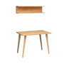 Hanah Home Mesa de estudio Fluse en color roble con estante de pared